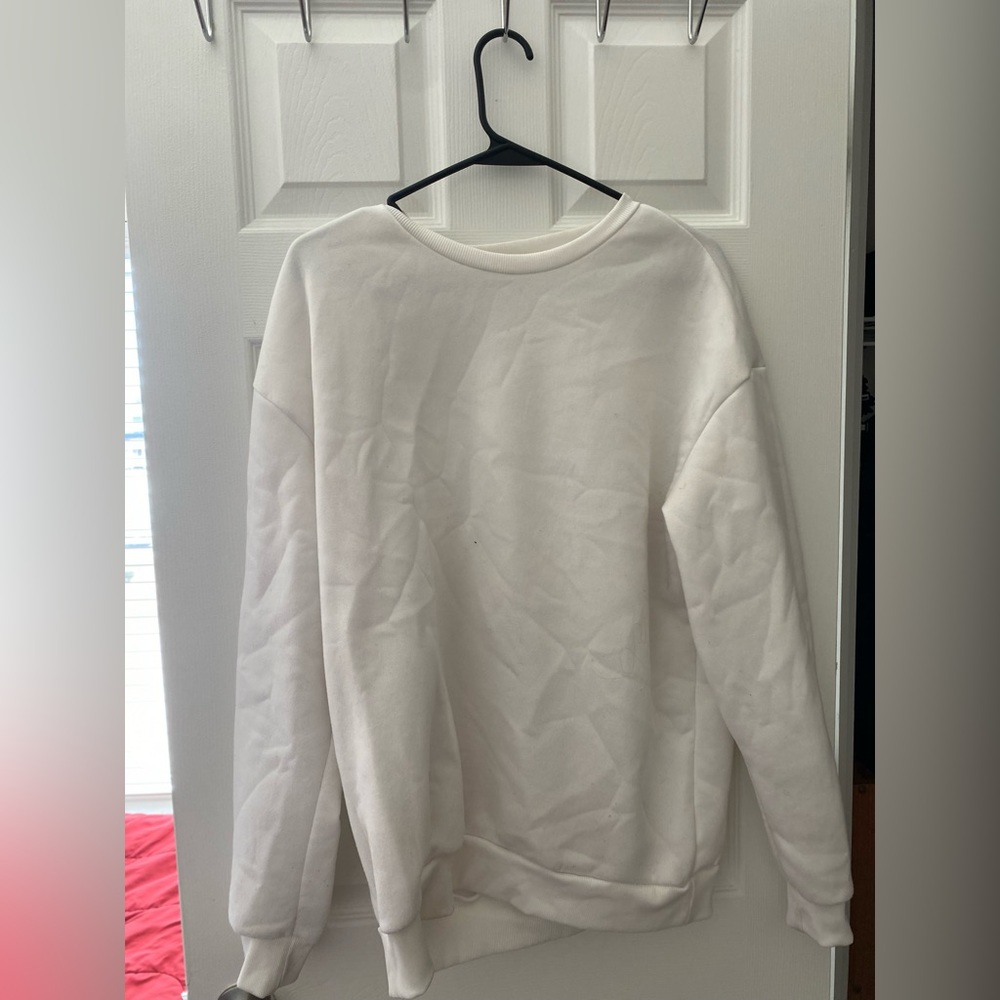 white sweater